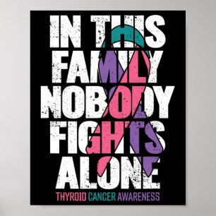 Poster Soutien au cancer Famille Thyroïde Sensibilisation