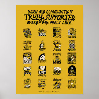 Poster Soutien communautaire jaune