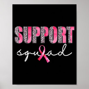 Poster Soutien de l'équipe Leopard Rose guerrier Cancer d