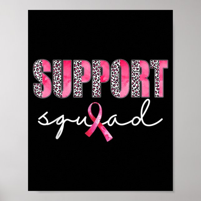 Poster Soutien de l'équipe Leopard Rose guerrier Cancer d (Devant)