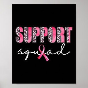 Poster Soutien de l'équipe Leopard Rose guerrier Cancer d