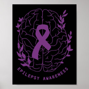 Poster Soutien de sensibilisation à l'épilepsie Ruban pou