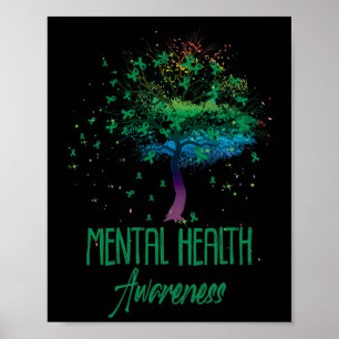 Poster Soutien des rubans d'arbre de sensibilisation à la