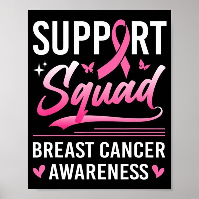 Poster Soutien Équipage jumelé Famille Cancer du sein (Devant)