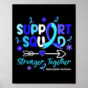 Poster Soutien Équipe Bleu Ruban Sensibilisation à l'hydr