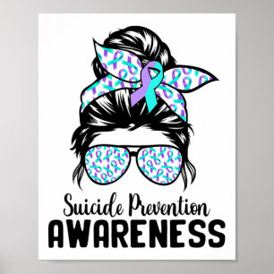 Poster Soutien Équipe Messy Bun Prévention du suicide
