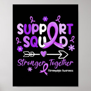 Poster Soutien Équipe Purple Ribbon Fibromyalgie Sensibil