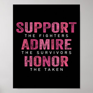Poster Soutien pour le cancer du sein Admirez le cancer d
