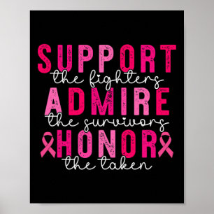 Poster Soutien pour le cancer du sein Admirez le cancer d