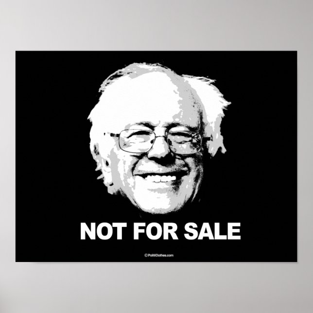 Poster Soutien Sanders - Non à vendre - blanc - Politique (Devant)