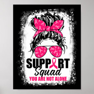 Poster Soutien Squad Messy Bun Guerrier Cancer du sein Aw