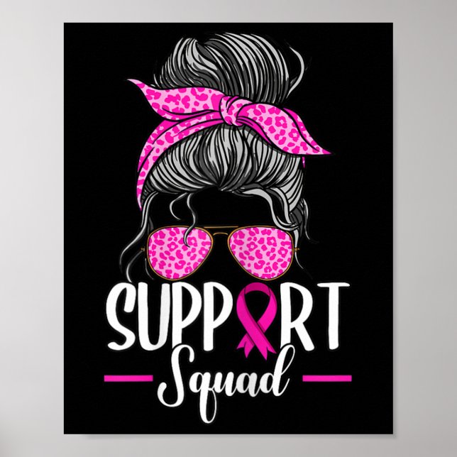 Poster Soutien Squad Messy Bun Sensibilisation au cancer  (Devant)