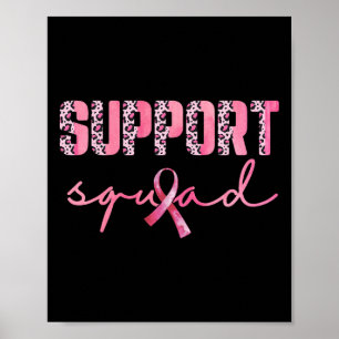 Poster Soutien Squad Ruban rose Leopard Cancer du sein Aw