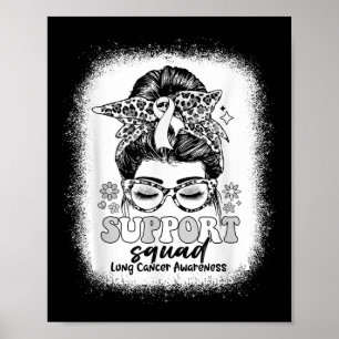 Poster Soutien super Squad Messy Bun Cancer du poumon