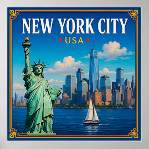 Poster 🗽 Souvenir de la skyline de New York City depuis
