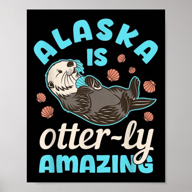 Poster Souvenir de vacances de la loutre de mer de l'Alas (Devant)