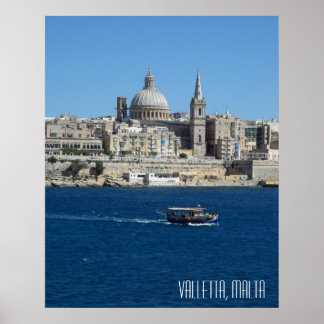 Poster Souvenir de vacances paysage La Valette Malte
