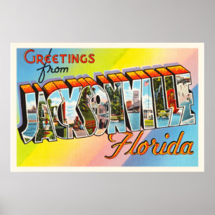 Poster Souvenir de Vintage voyage de Jacksonville la