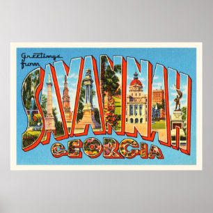Poster Souvenir de Vintage voyage de la Géorgie GA de la