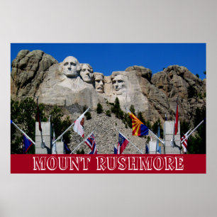 Poster Souvenir photo personnalisable Mount Rushmore