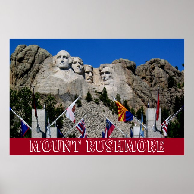 Poster Souvenir photo personnalisable Mount Rushmore (Devant)