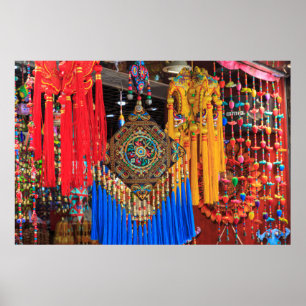 Poster Souvenirs colorés dans une boutique, Chine