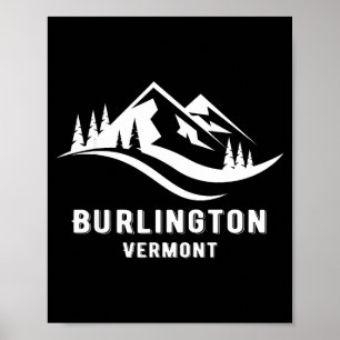 Poster Souvenirs de Burlington vermont montagnes