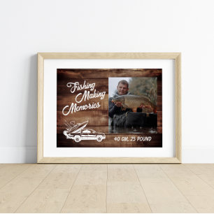 Poster Souvenirs de pêche du pêcheur Fête des pères Pêche