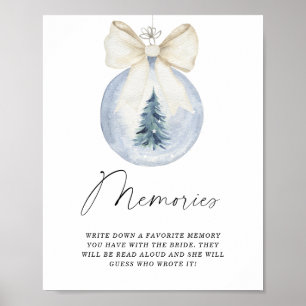 Poster Souvenirs d'hiver de Noël avec l'affiche de la mar