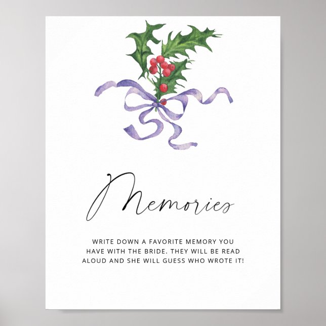 Poster Souvenirs d'hiver de Noël avec l'affiche de la mar (Devant)