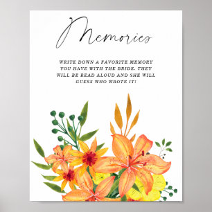 Poster Souvenirs floraux de printemps et d'été avec la ma