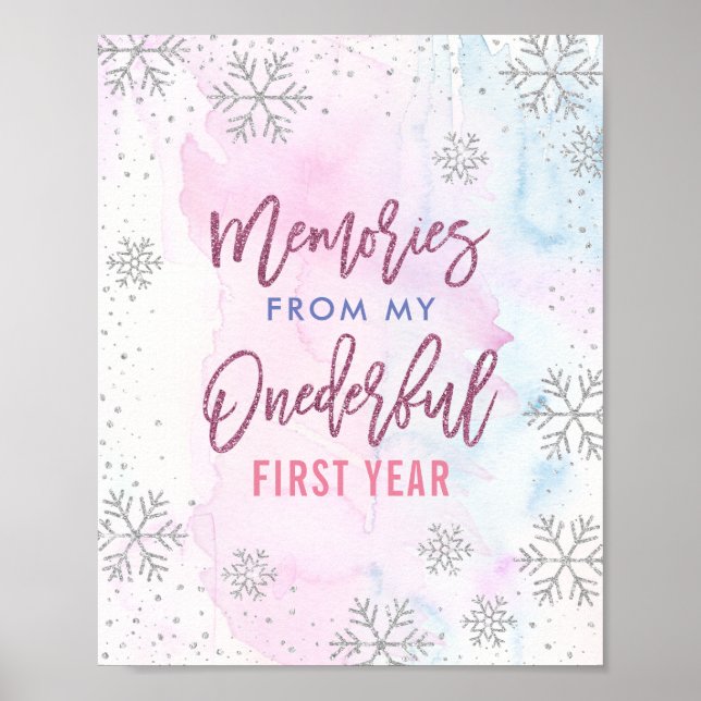 Poster Souvenirs UNE annéeFlocon de neige Parties scintil (Devant)