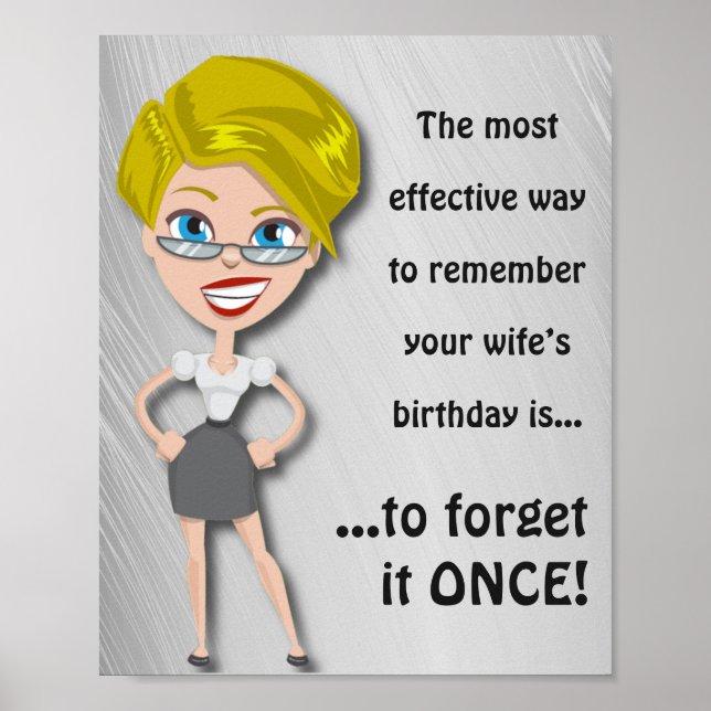Poster Souviens-toi de l'anniversaire de la femme, drôle  (Devant)