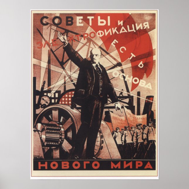 Poster Soviets et électricité (Devant)