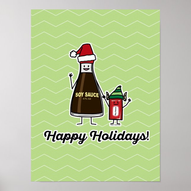 Poster Soy Sauce Bouteille Paquet enfant Noël Père Noël (Devant)