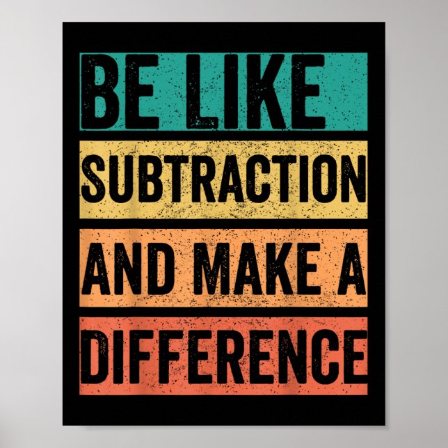 Poster Soyez comme la soustraction et faites une différen (Devant)