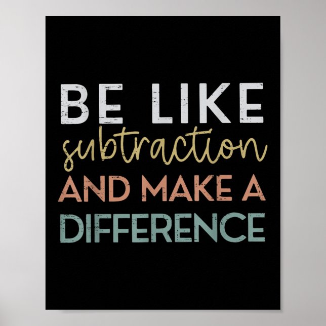 Poster Soyez comme la soustraction et faites une différen (Devant)