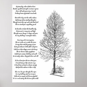 Poster Soyez Fort Comme l'art de l'arbre et Poème