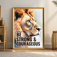 Soyez fort et courageux Christian Wall Art Imprime