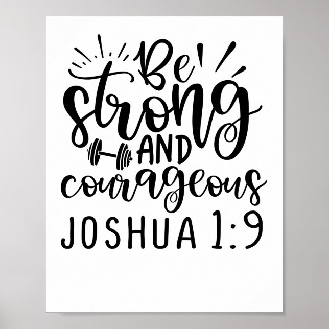 Poster Soyez Fort Et Courageux Joshua 1 9 (Devant)