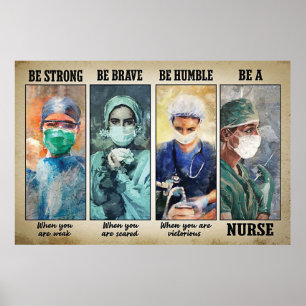Poster Soyez fort Soyez courageux Soyez humble Être infir
