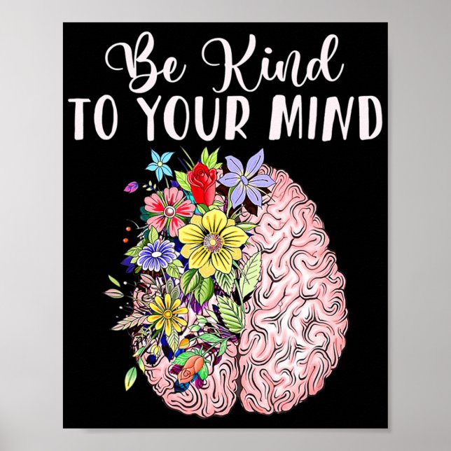 Poster Soyez Gentil À Votre Esprit Santé Mentale Autisme  (Devant)