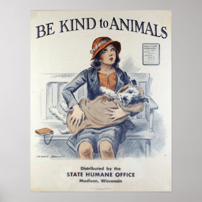Poster Soyez gentil avec les animaux-Chien (Devant)