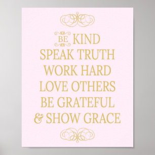 Poster Soyez gentil Parlez Vérité Inspirationnelle Espéra