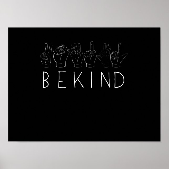 Poster Soyez gentil signe de la main jour contre l'intimi (Devant)