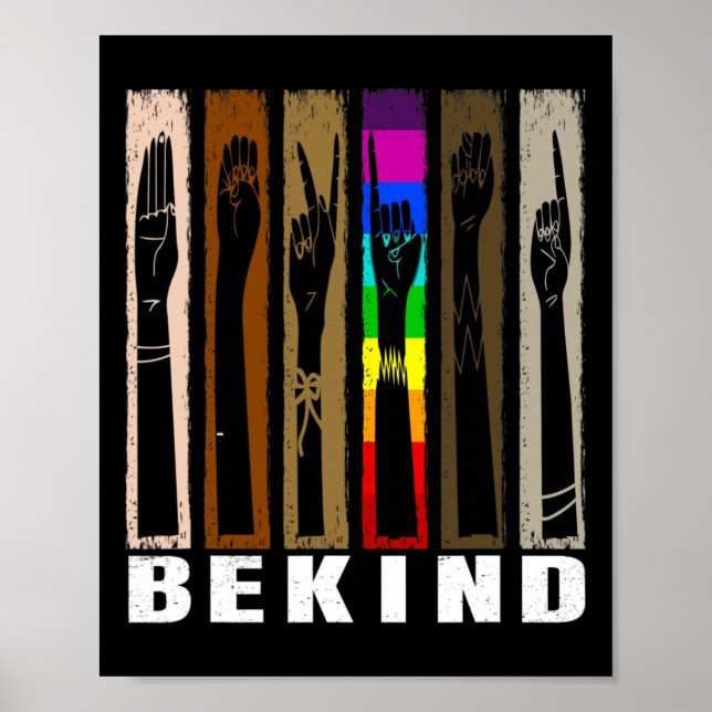 Poster Soyez Gentil Usa Langue Des Signes Main Parlant En (Devant)