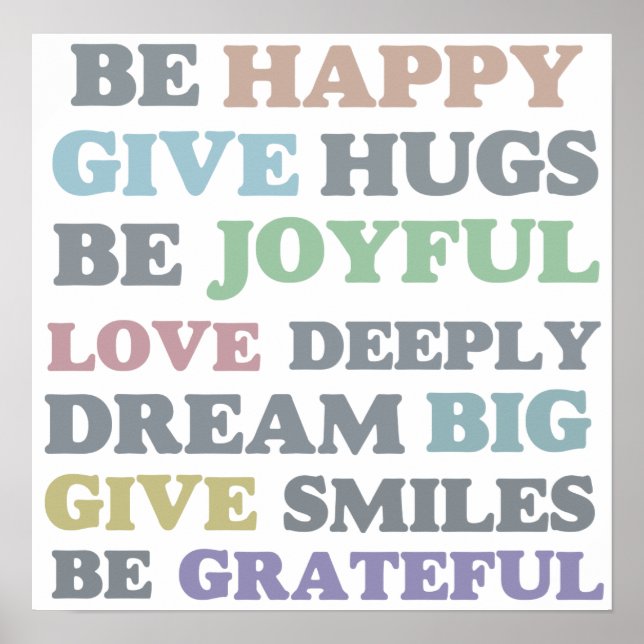 Poster Soyez heureux (Devant)