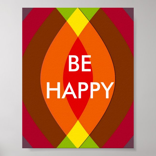 Poster Soyez Heureux ! Citation en deux mots Inspiration (Devant)