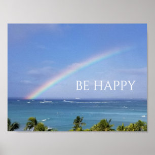 Poster Soyez heureux Rainbow