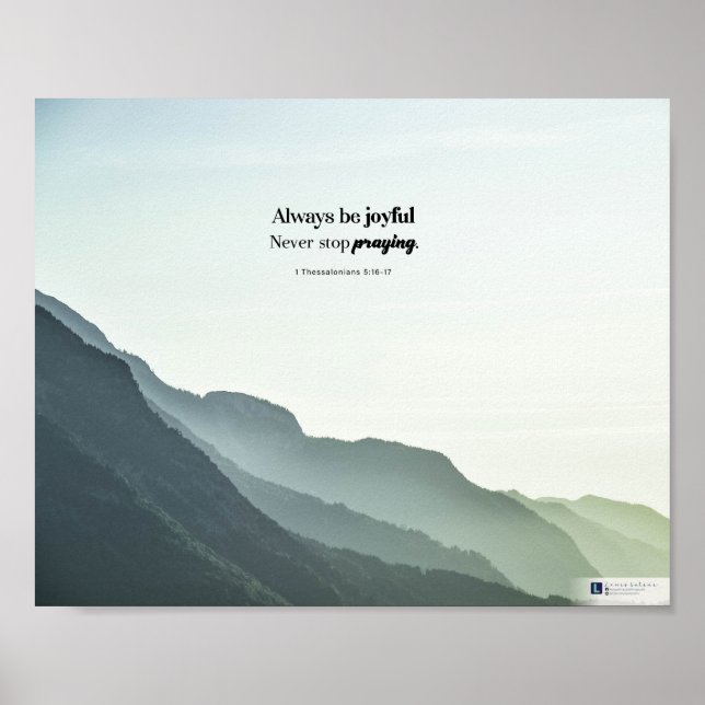 Poster Soyez Joyeux (1 Thessaloniciens 5:16-17) (Devant)